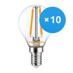 Multipack 10x Noxion Lucent LED E14 Ball Filament Clear 4.5W 470lm - 827 Extra Warm White | Replaces 40W