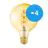 Multipack 4x Osram Vintage 1906 LED E27 Globe Filament Gold 125mm 5W 250lm - 820 Extra Warm White | Replaces 25W