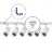 Complete Set 1-Phase Rail L 1 x 1 Meter White | incl. 6x Spot + GU10 2700K 3W Dimmable + 1 x 1 Meter End Cap, Power Connector and L -Connector